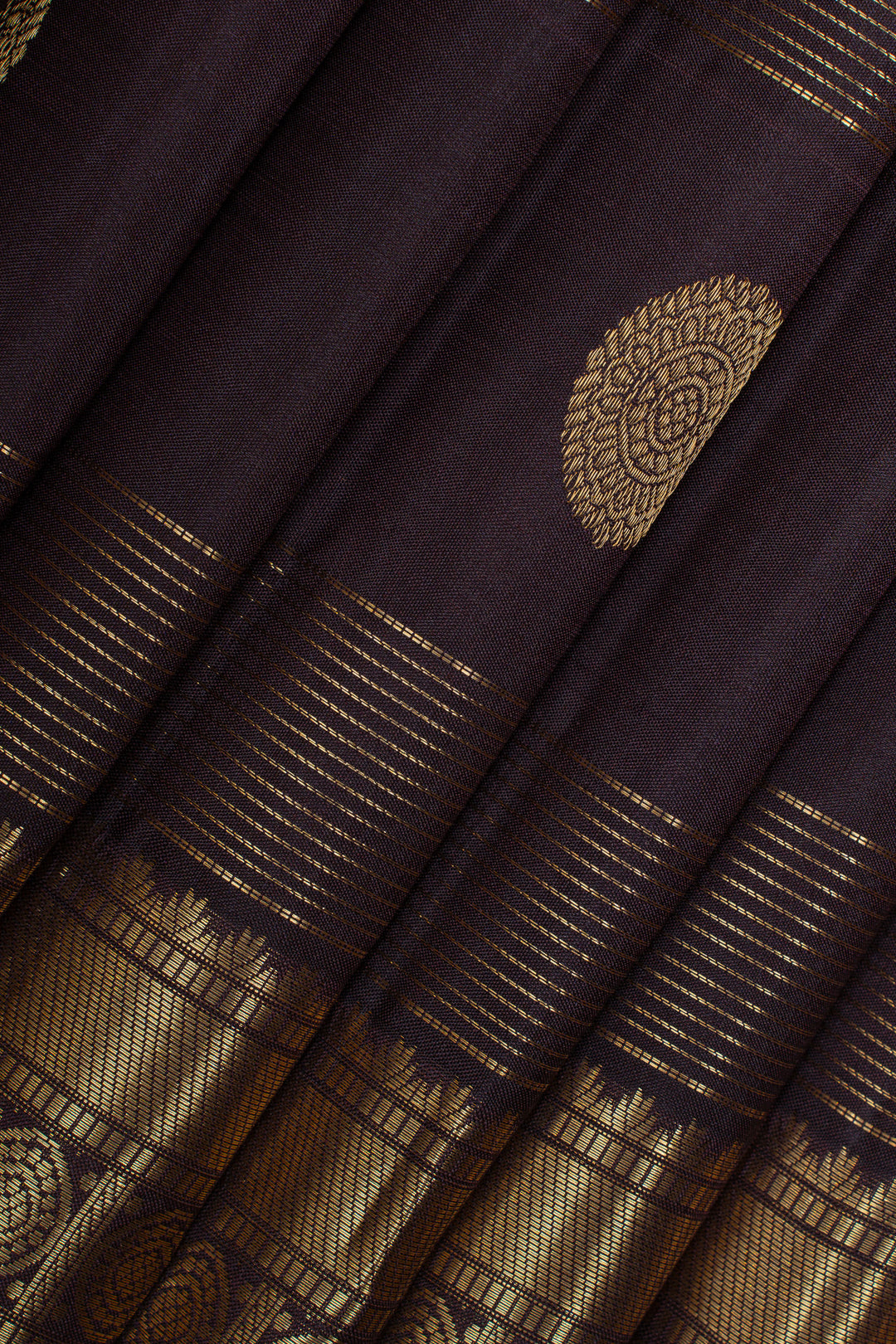 Royal jamun purple Vairaoosi stripes pure kanchipuram silk saree