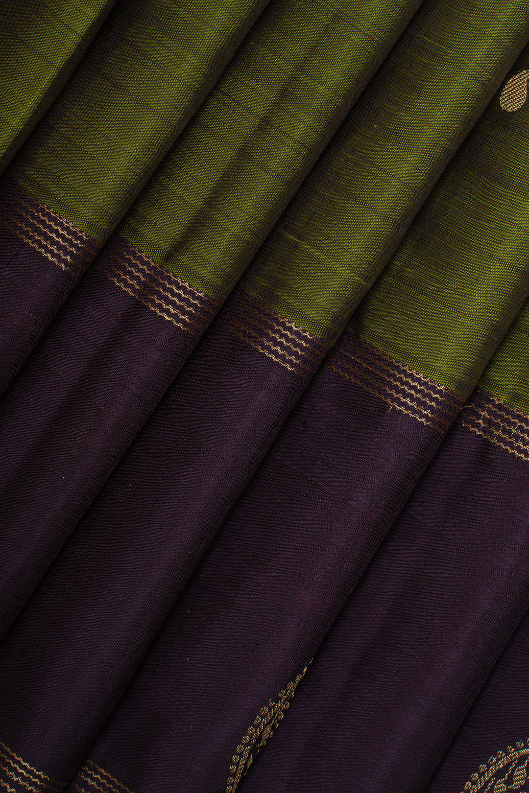 Mehandi green and purple  traditional pure kanchipuram silk saree