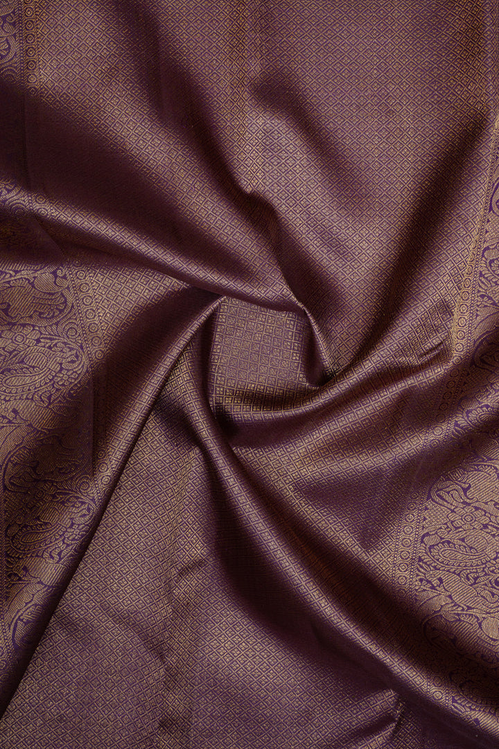 Purple traditional pure kanchipuram silk saree