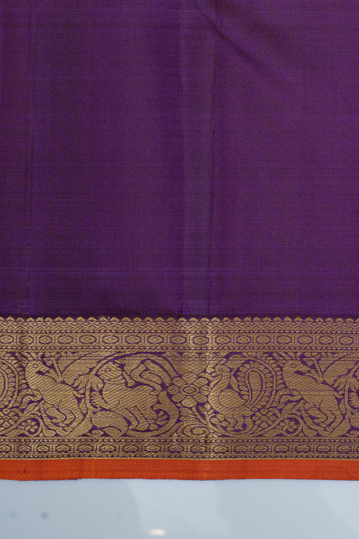 Purple traditional pure kanchipuram silk saree