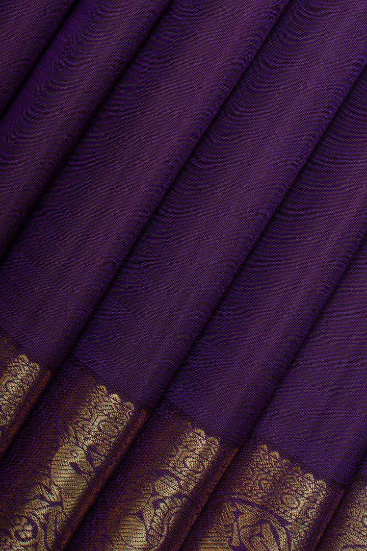 Purple traditional pure kanchipuram silk saree