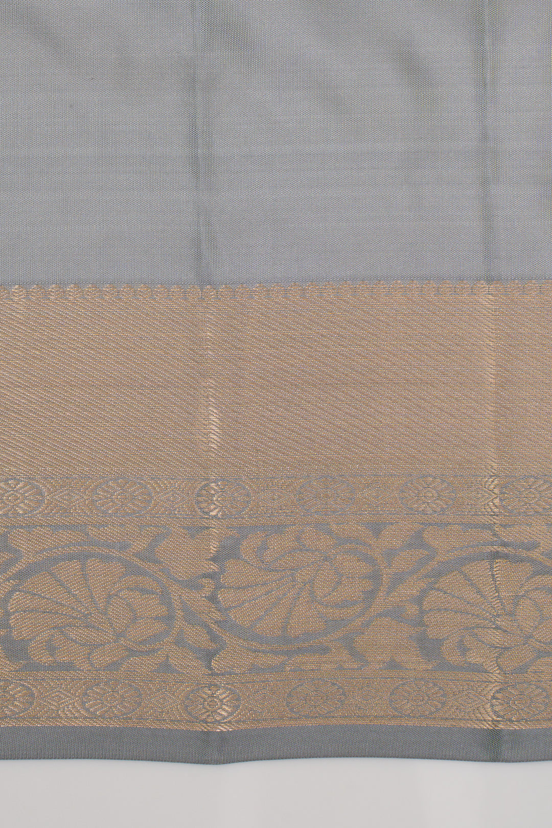 Grey brocade pure kanchipuram silk saree