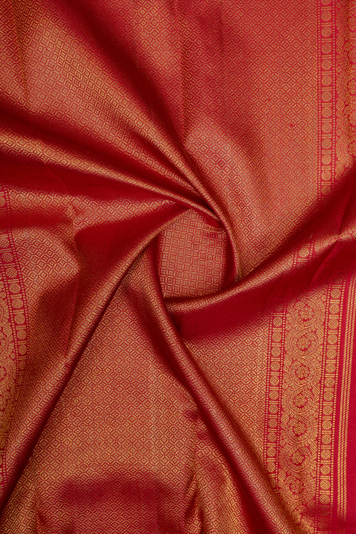 Greyish beige iruthalaipakshi brocade  pure  Kanchipuram silk saree