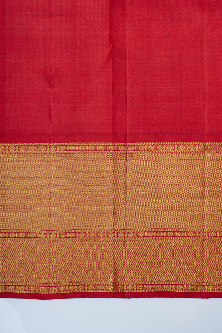 Greyish beige iruthalaipakshi brocade  pure  Kanchipuram silk saree