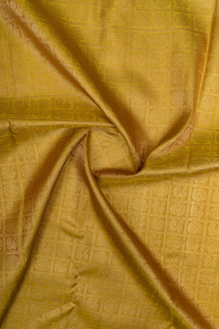 Honey gold brocade pure  Kanchipuram silk saree