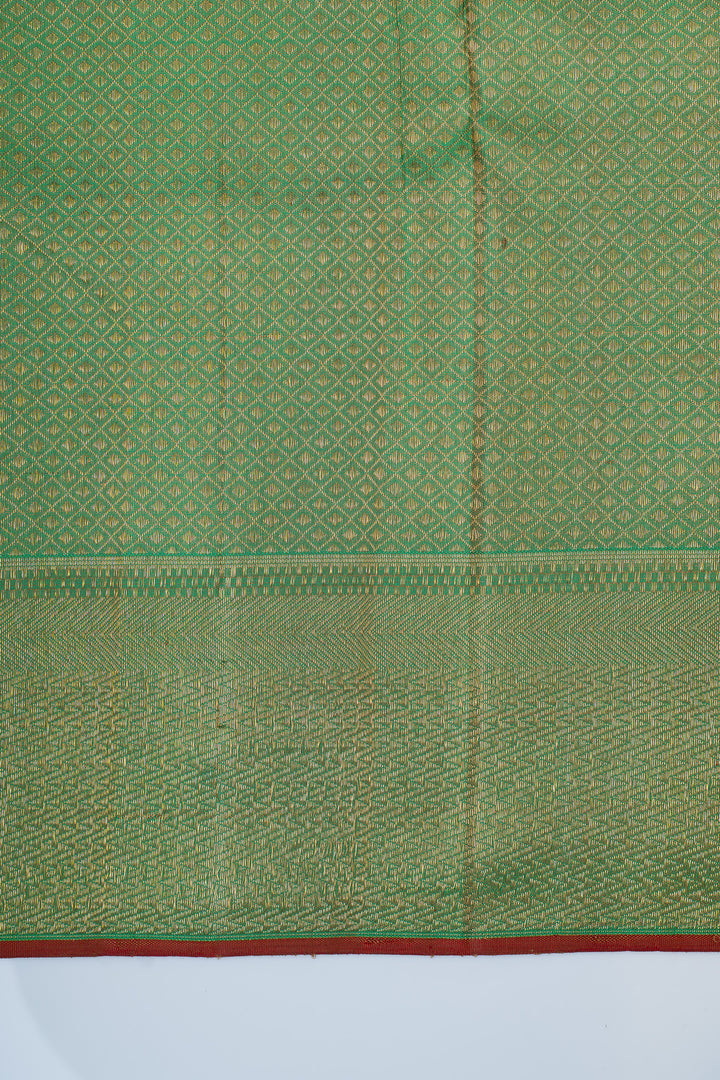 Honey gold brocade pure  Kanchipuram silk saree