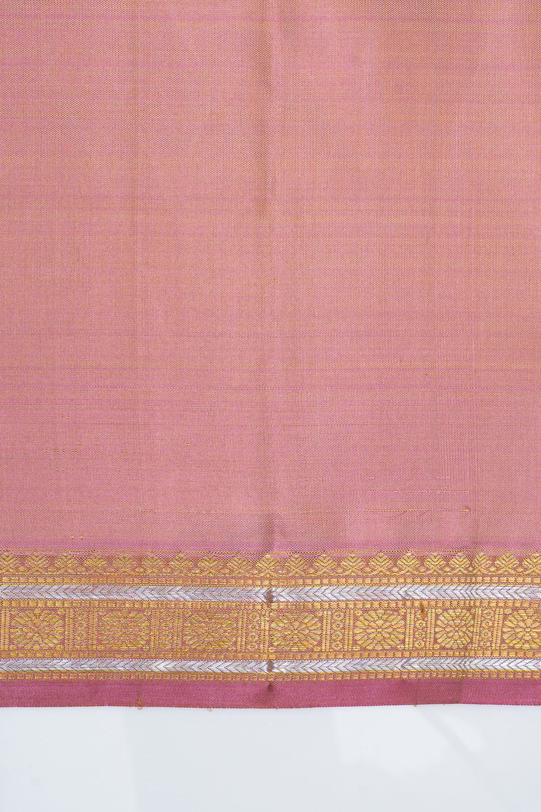 Pastel pink traditional pure kanchipuram silk saree