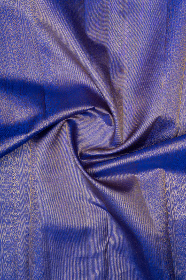 Purple pure ikat Kanchipuram silk saree