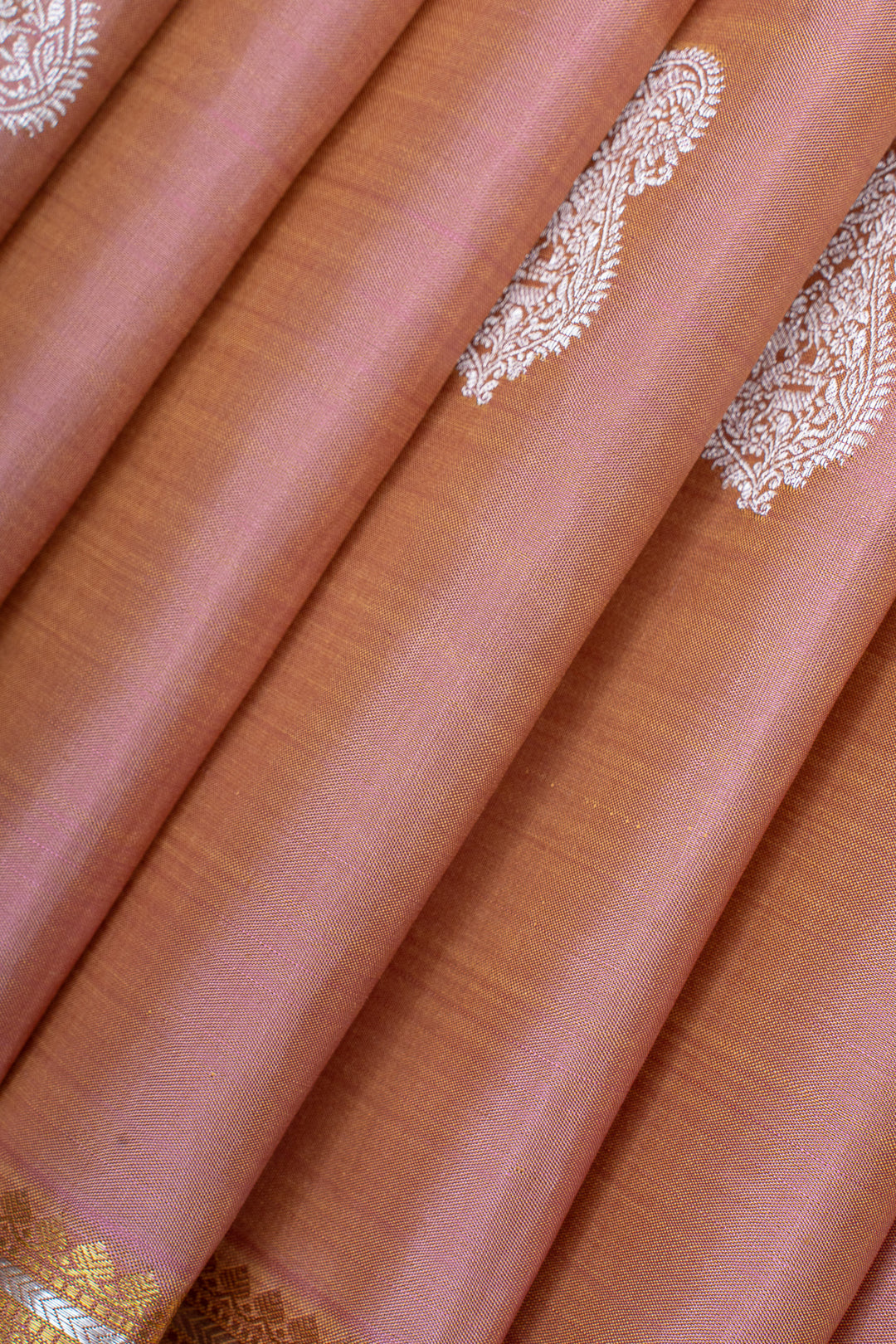 Pastel pink traditional pure kanchipuram silk saree