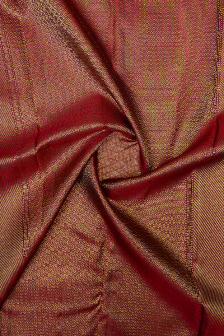 Blue and maroon brocade pure Kanchipuram  silk saree