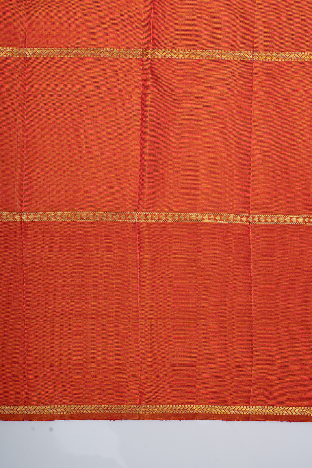 Reddish orange traditional pure kanchipuram silk saree