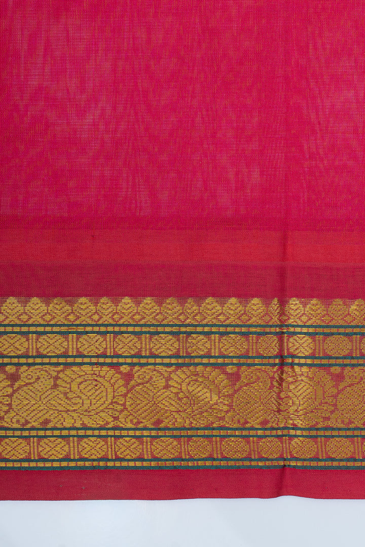 Grey and pink checks pure silk cotton saree