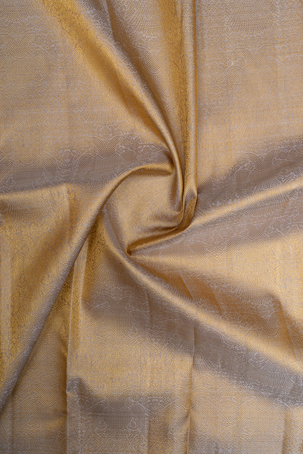 Gold and brown iruthalaipakshi  pure Kanchipuram  silk saree