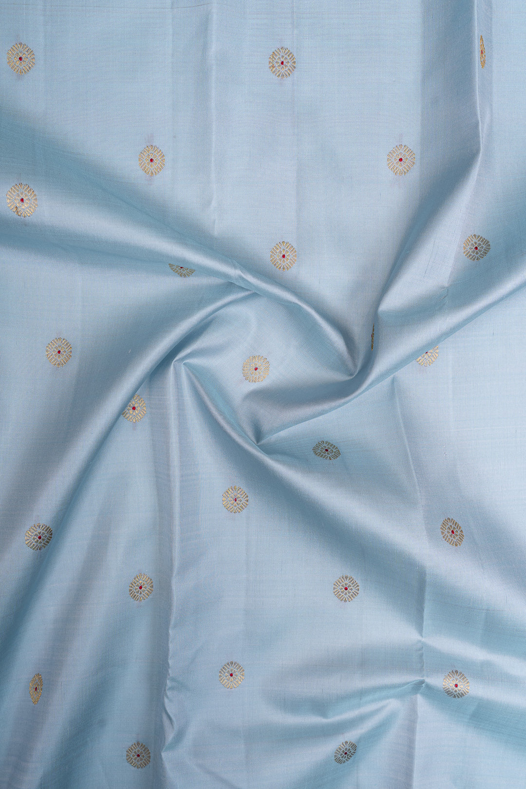 Pastel blue traditional pure Kanchipuram silk saree