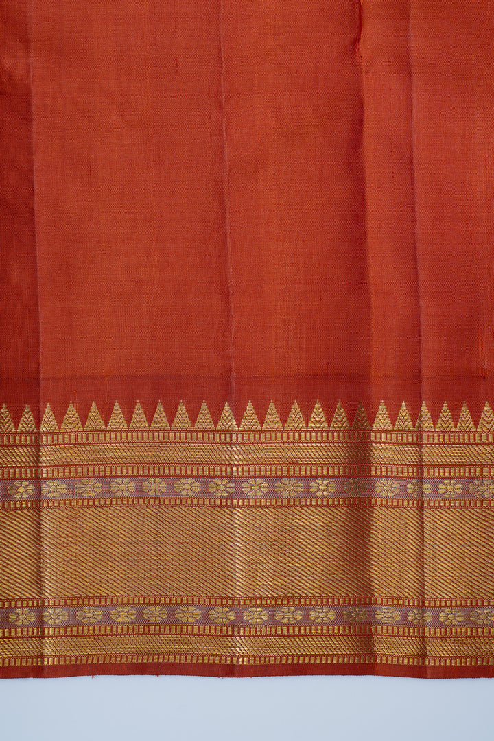 Pastel blue traditional pure Kanchipuram silk saree