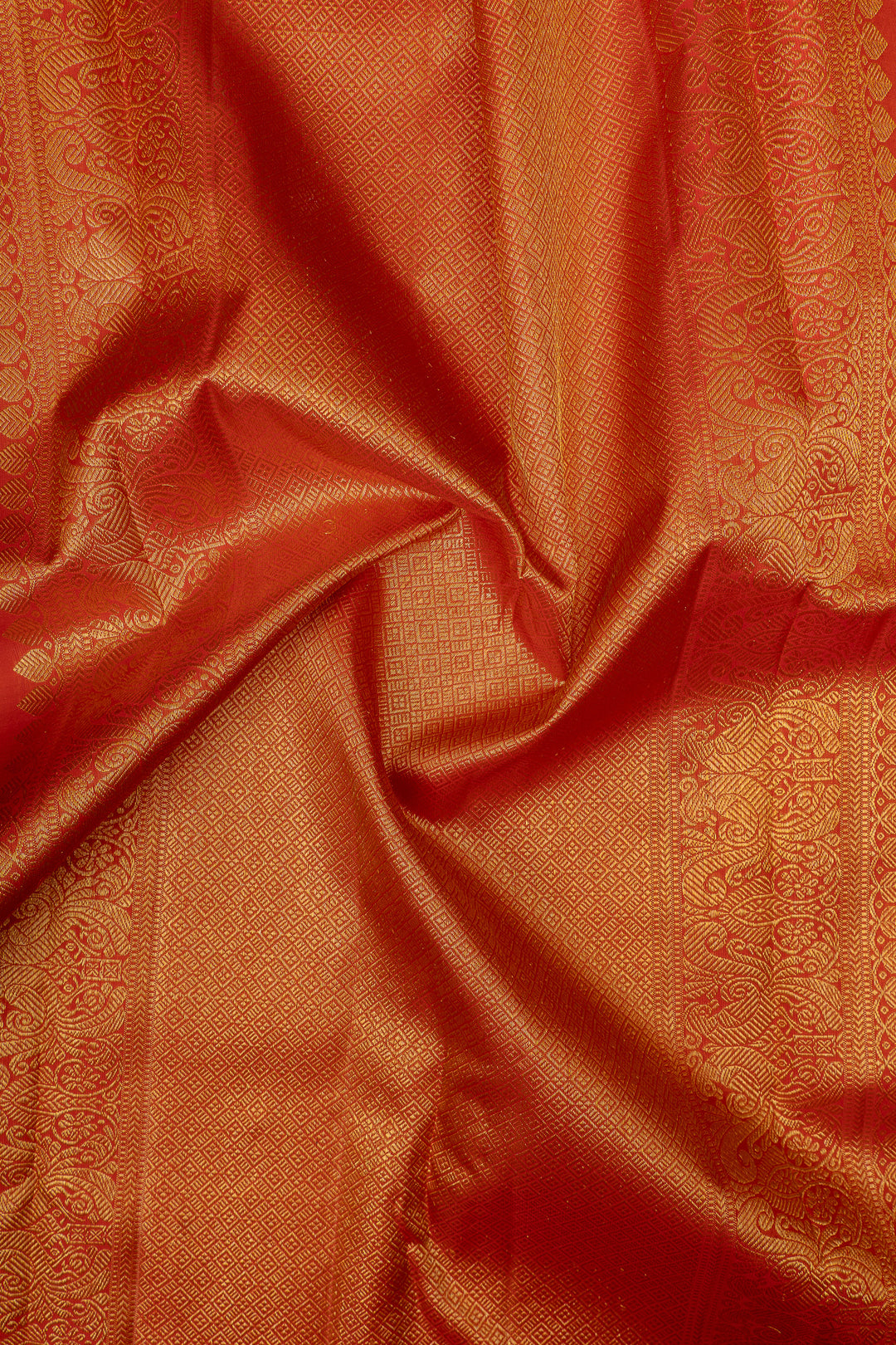 Purple borderless pure ikat Kanchipuram silk saree