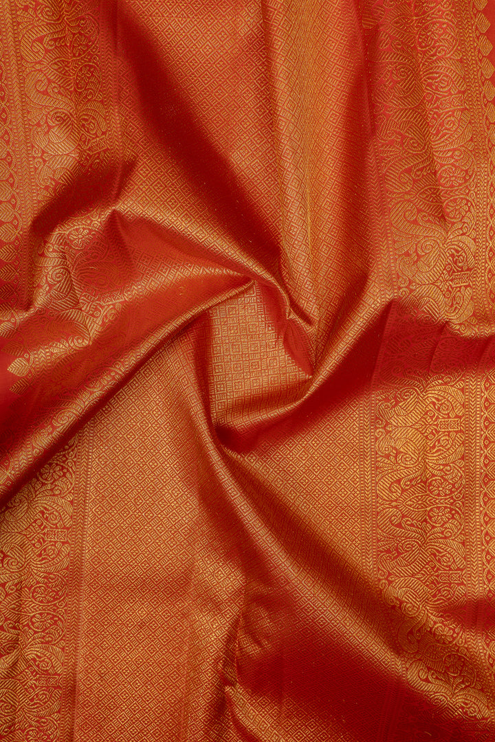 Purple borderless pure ikat Kanchipuram silk saree