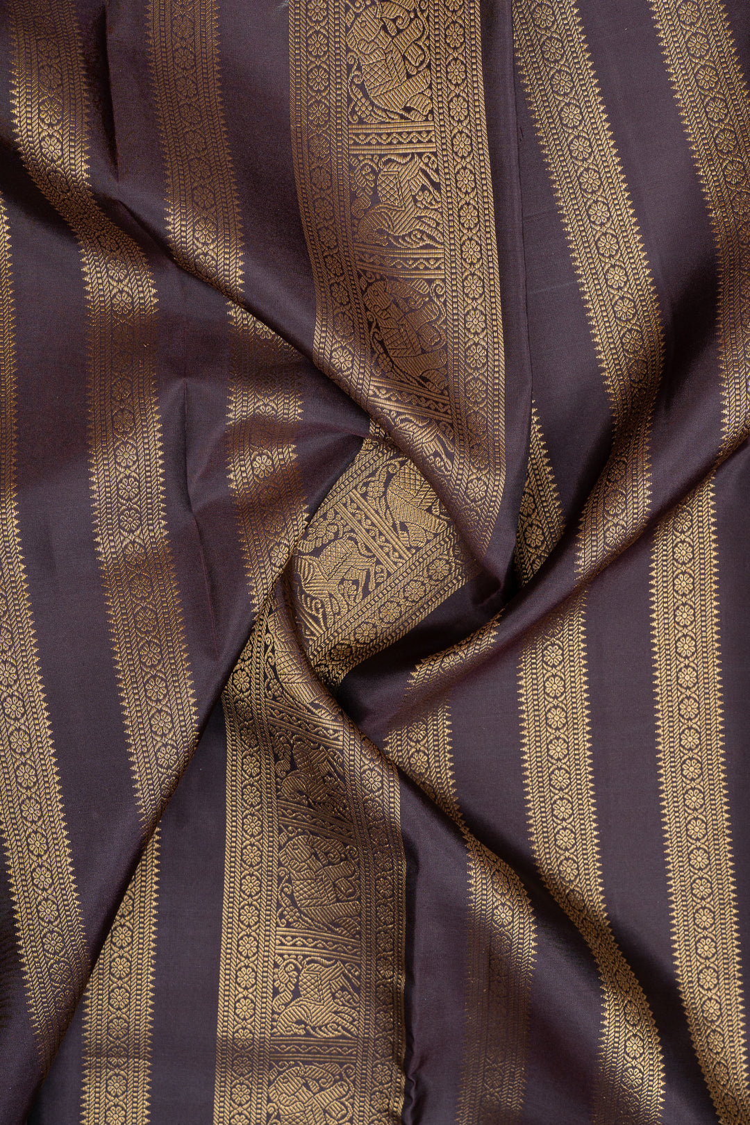 Vadamalli purple  zari checks pure kanchipuram silk saree