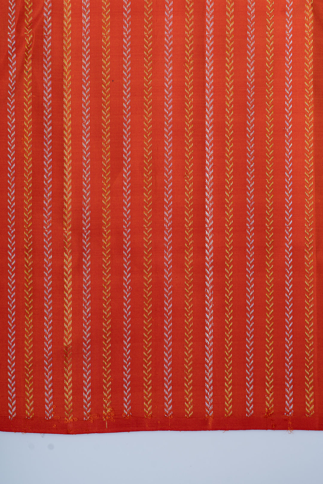 Purple borderless pure ikat Kanchipuram silk saree