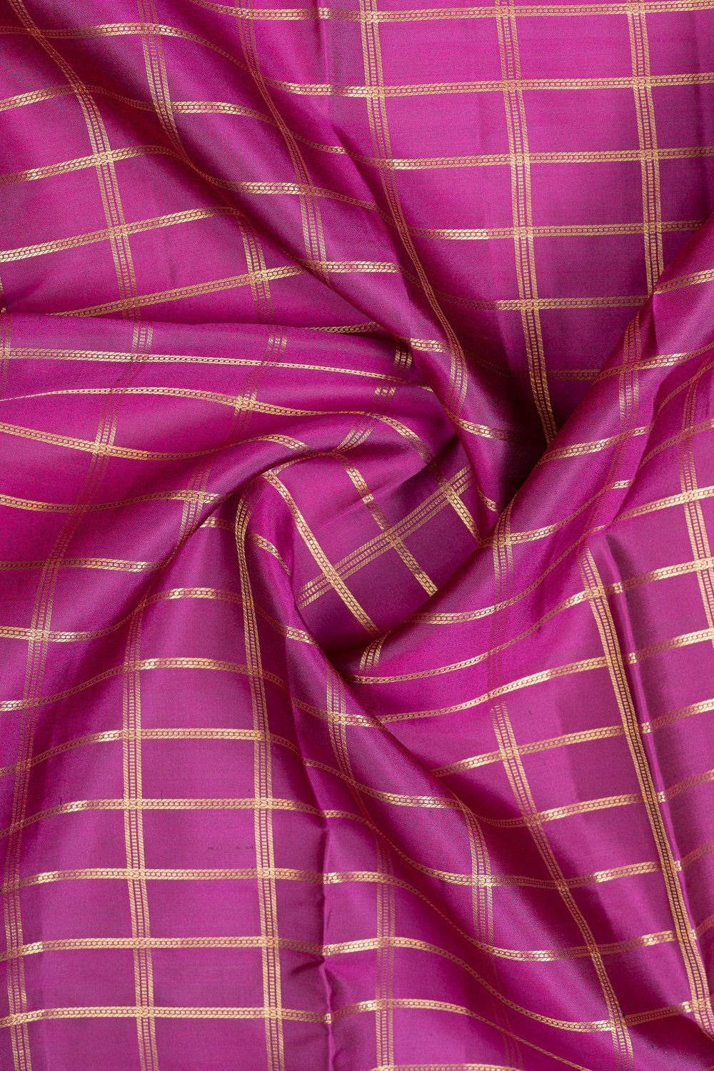 Vadamalli purple  zari checks pure kanchipuram silk saree