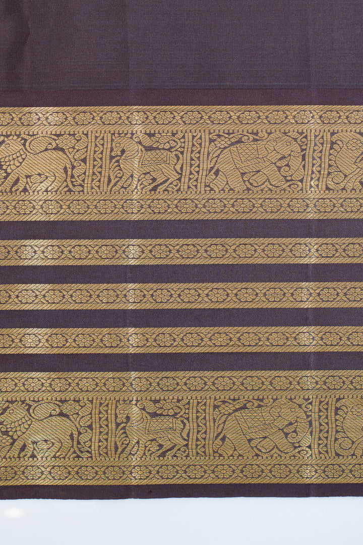 Vadamalli purple  zari checks pure kanchipuram silk saree