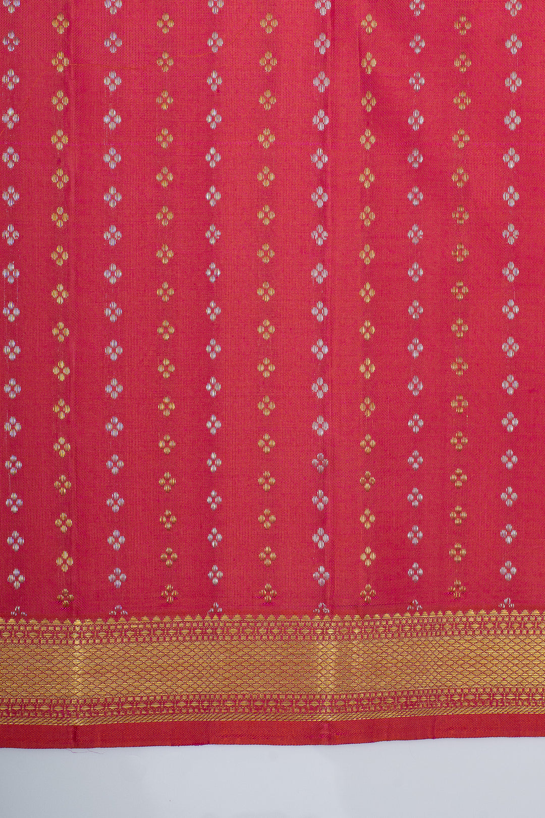 Burgundy pure ikat kanchipuram silk saree