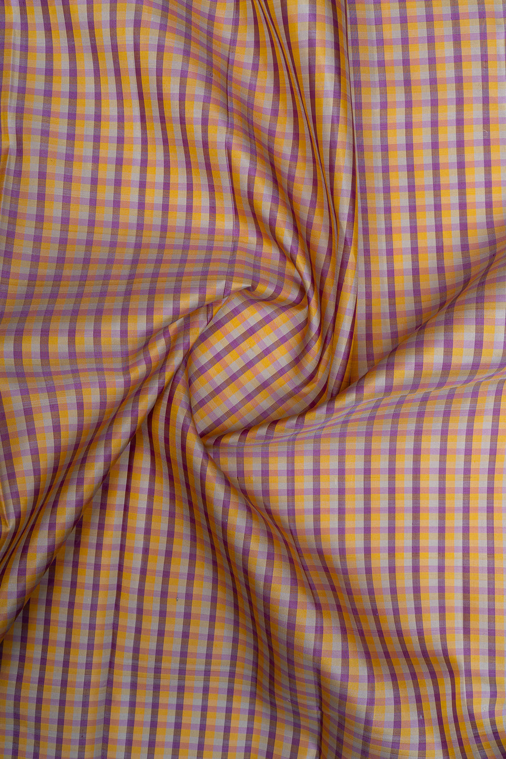 Green checks pure Kanchipuram silk saree