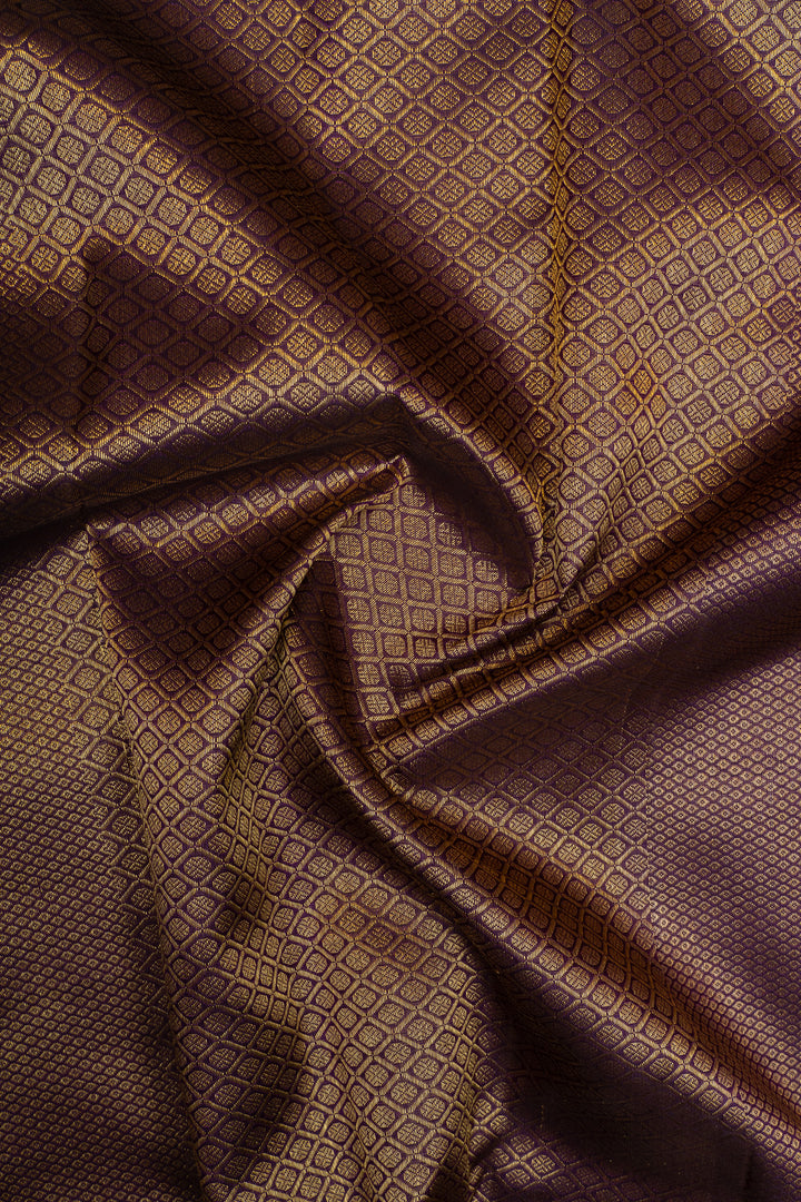 Peal blue and purple brocade pure kanchipuram silk saree
