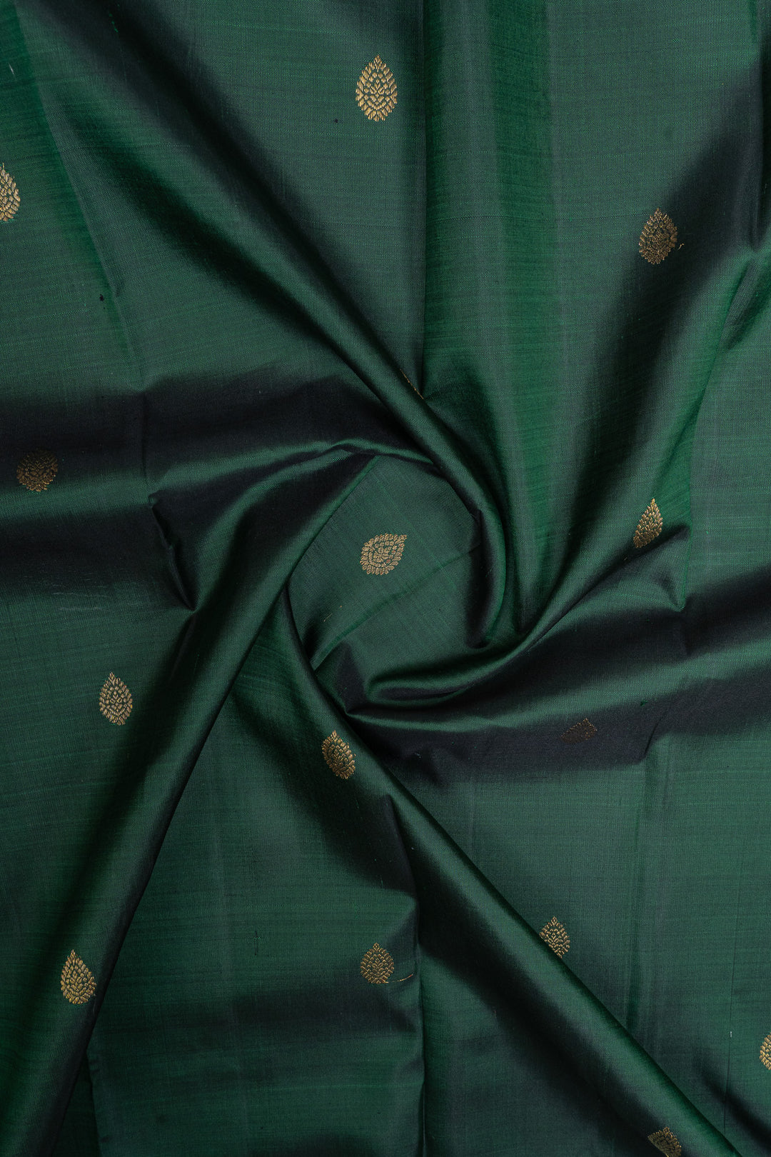 Bottle green and blue varisaipettu pure kanchipuram silk saree