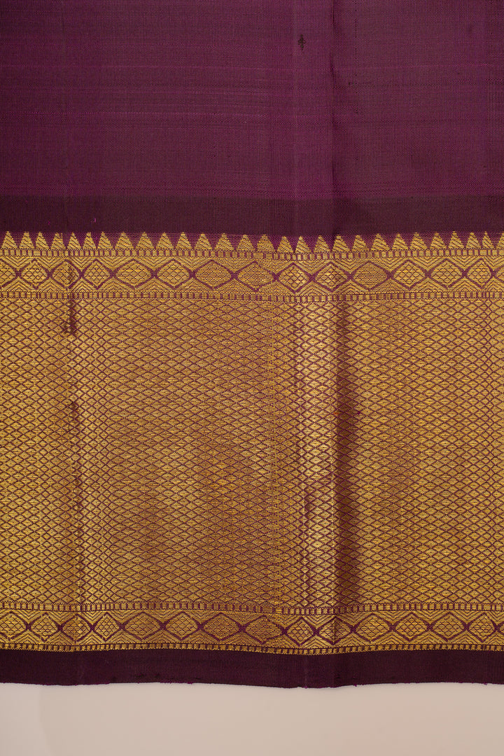 Peal blue and purple brocade pure kanchipuram silk saree