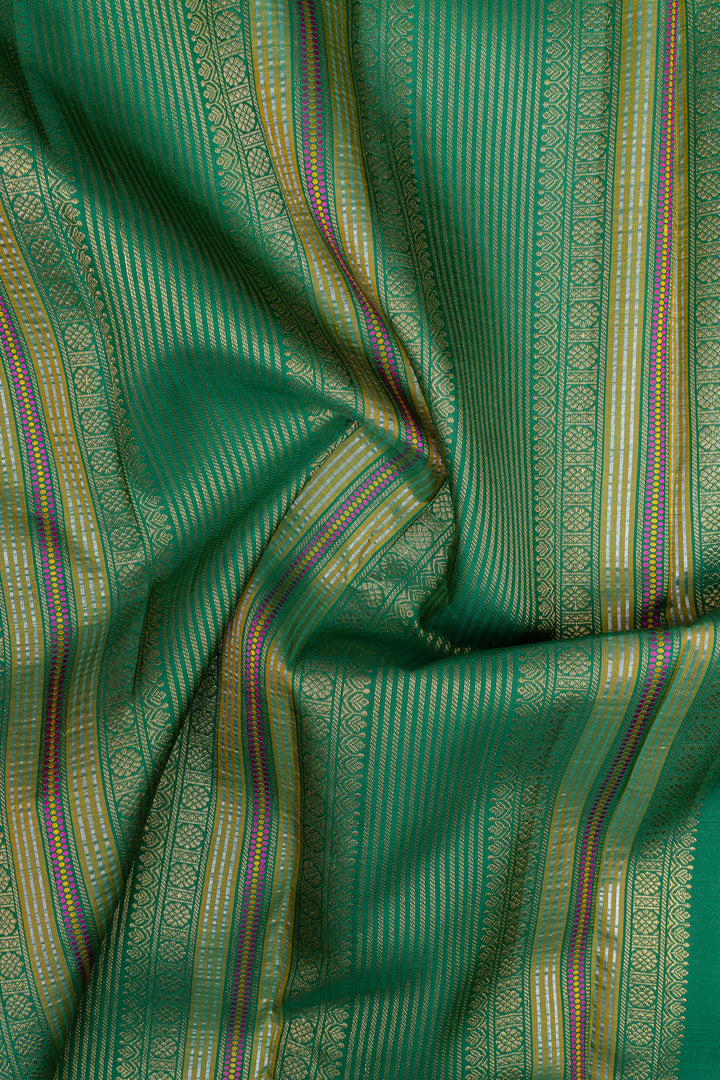 Red and green zari checks pure kanchipuram silk saree