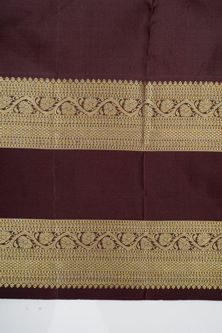 Blue and jamun purple rettai pettu pure kanchipuram silk saree