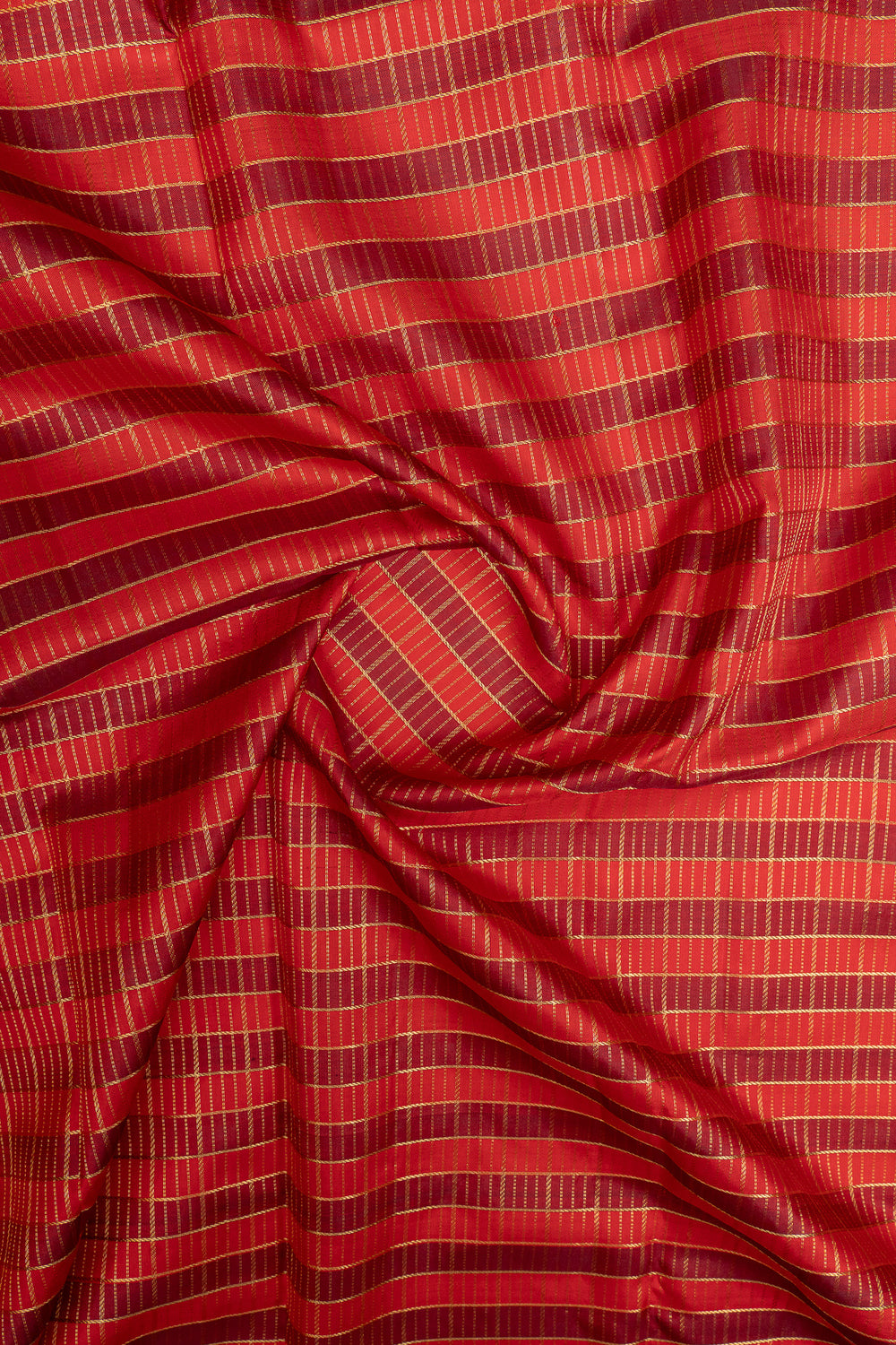 Red zari checks pure kanchipuram silk saree