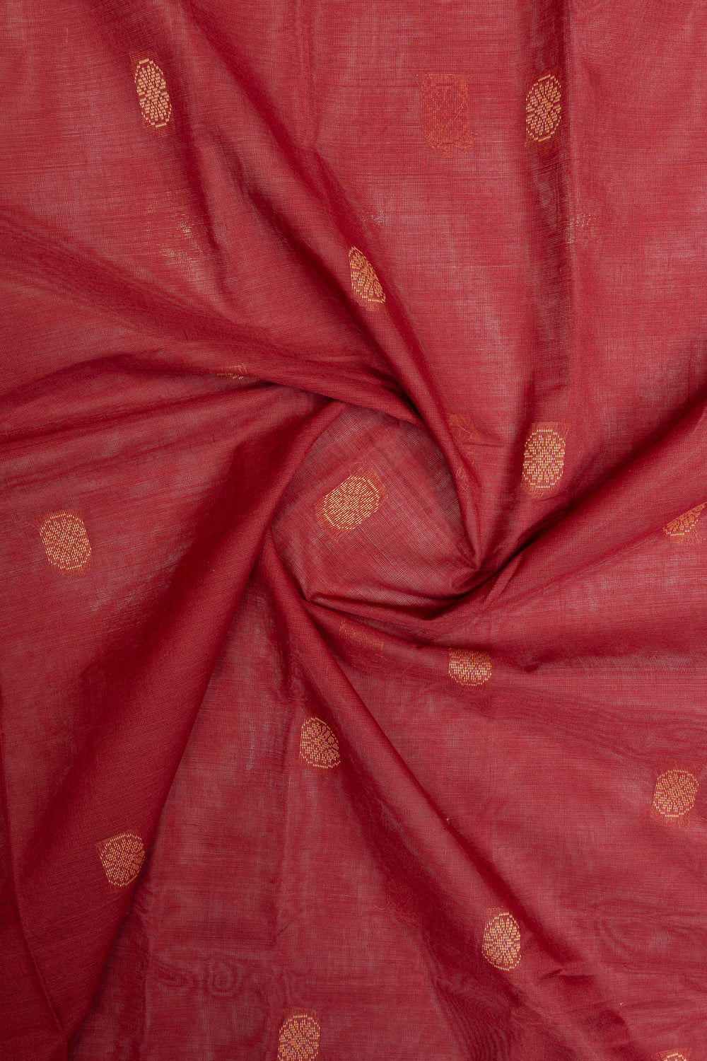 Red threadwork pure cotton saree