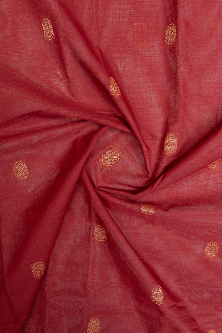 Red threadwork pure cotton saree