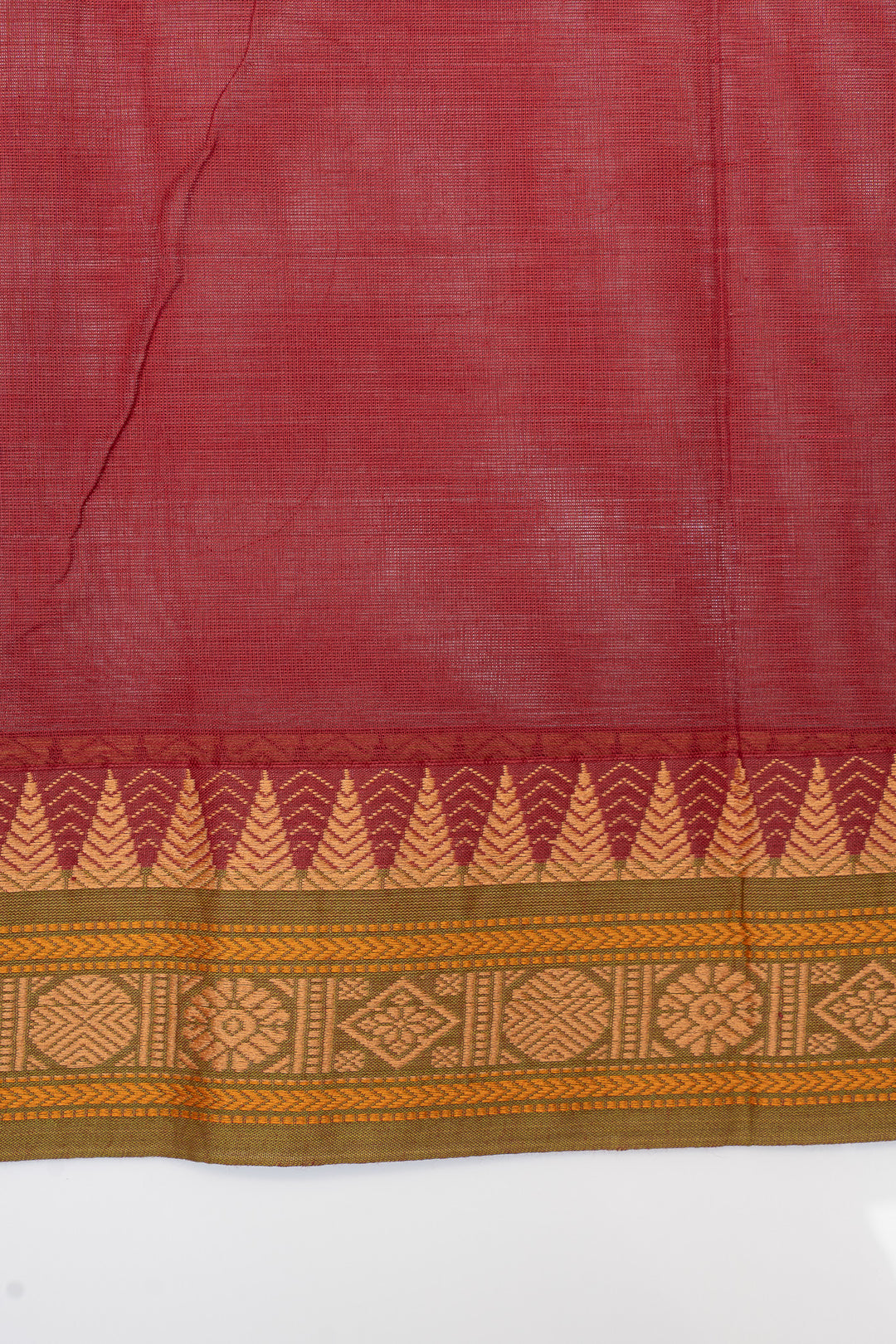 Red threadwork pure cotton saree