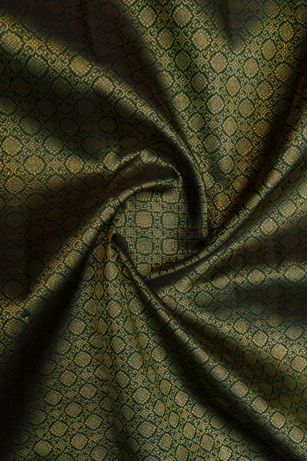 Emerald green and pink brocade pure kanchipuram silk saree