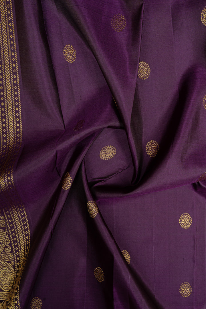 Mauve jamun traditional pure kanchipuram silk saree