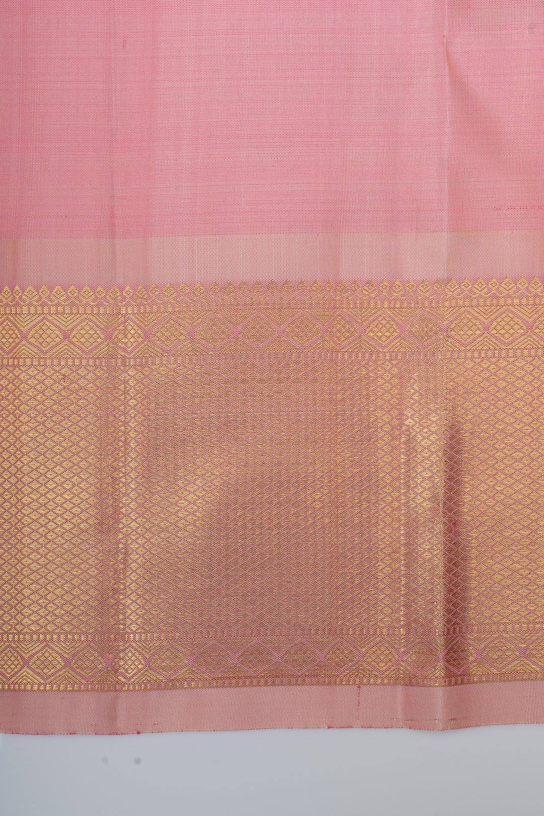 Emerald green and pink brocade pure kanchipuram silk saree