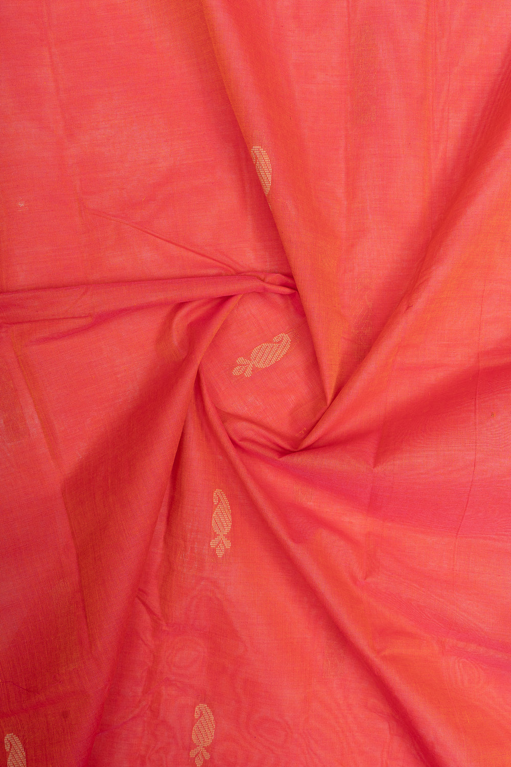 Orange traditional pure cotton saree