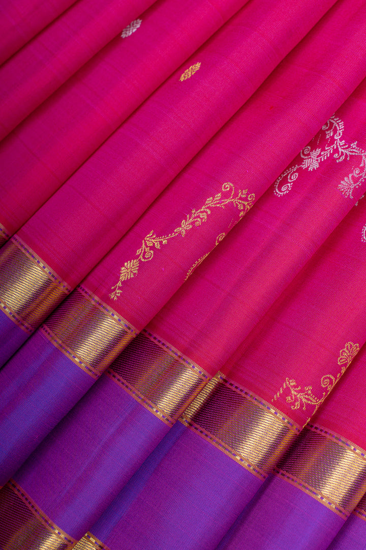 Pink kodivisiri traditional pure Kanchipuram silk saree