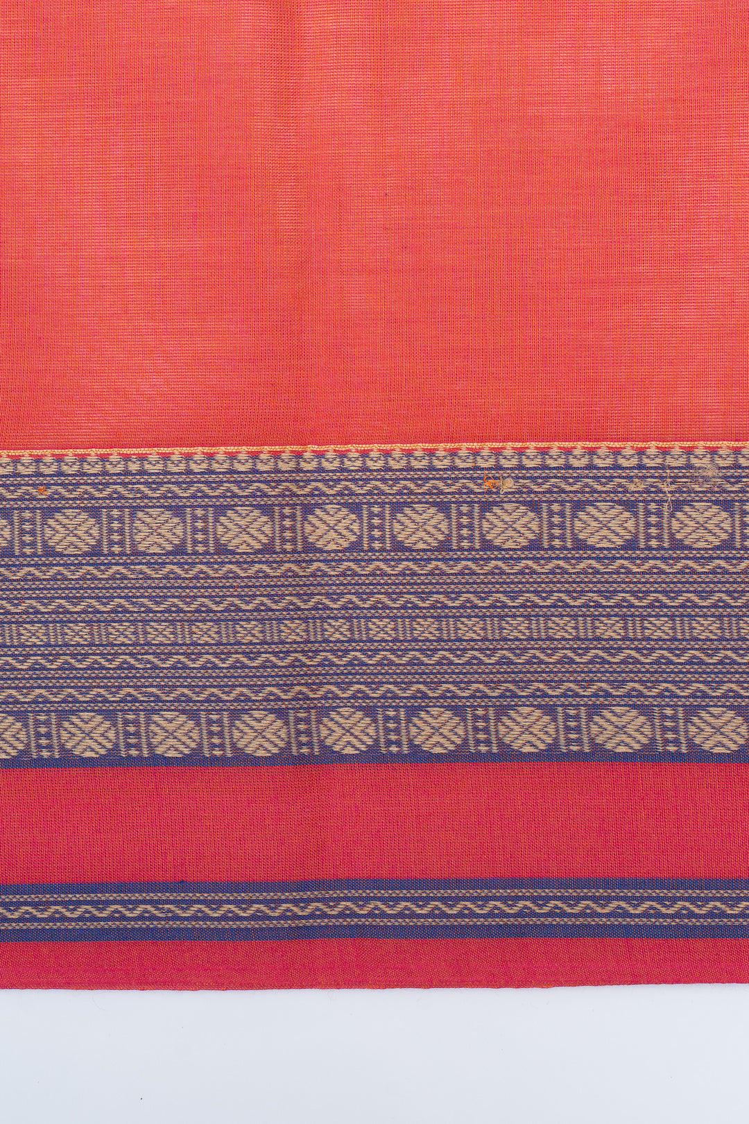 Orange traditional pure cotton saree