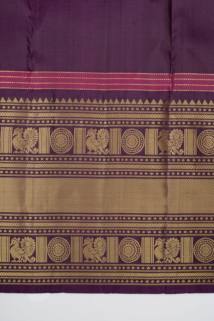 Mauve jamun traditional pure kanchipuram silk saree