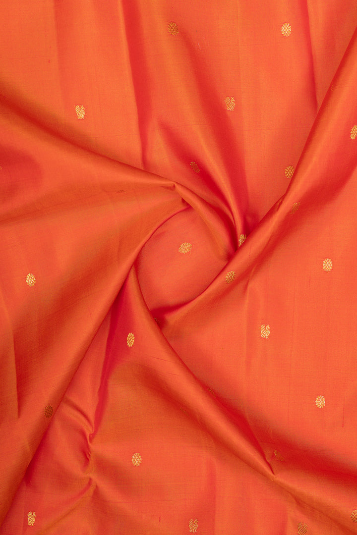 Orange traditional pure kanchipuram silk saree