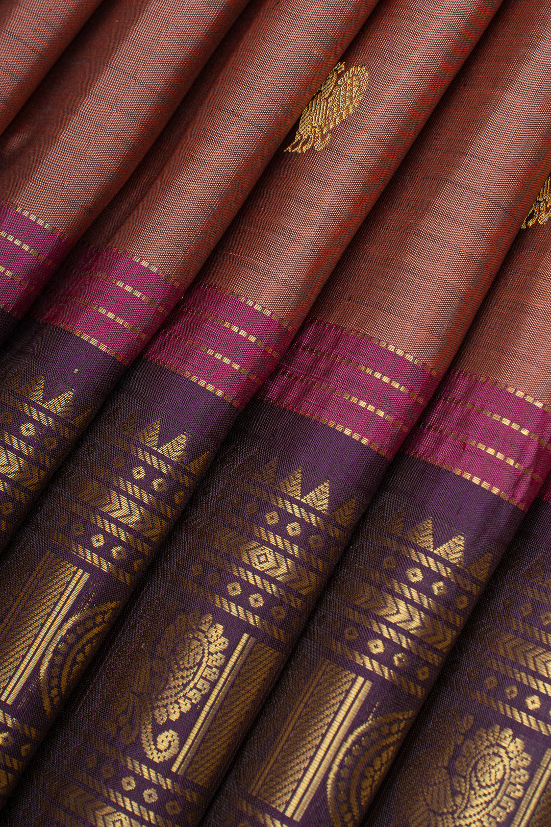 Mauve jamun traditional pure kanchipuram silk saree
