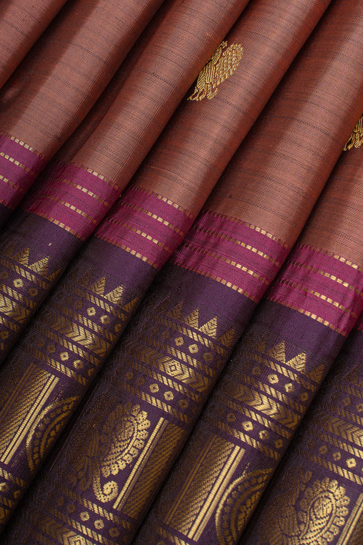 Mauve jamun traditional pure kanchipuram silk saree