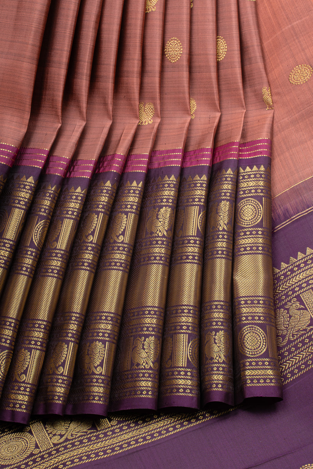 Mauve jamun traditional pure kanchipuram silk saree