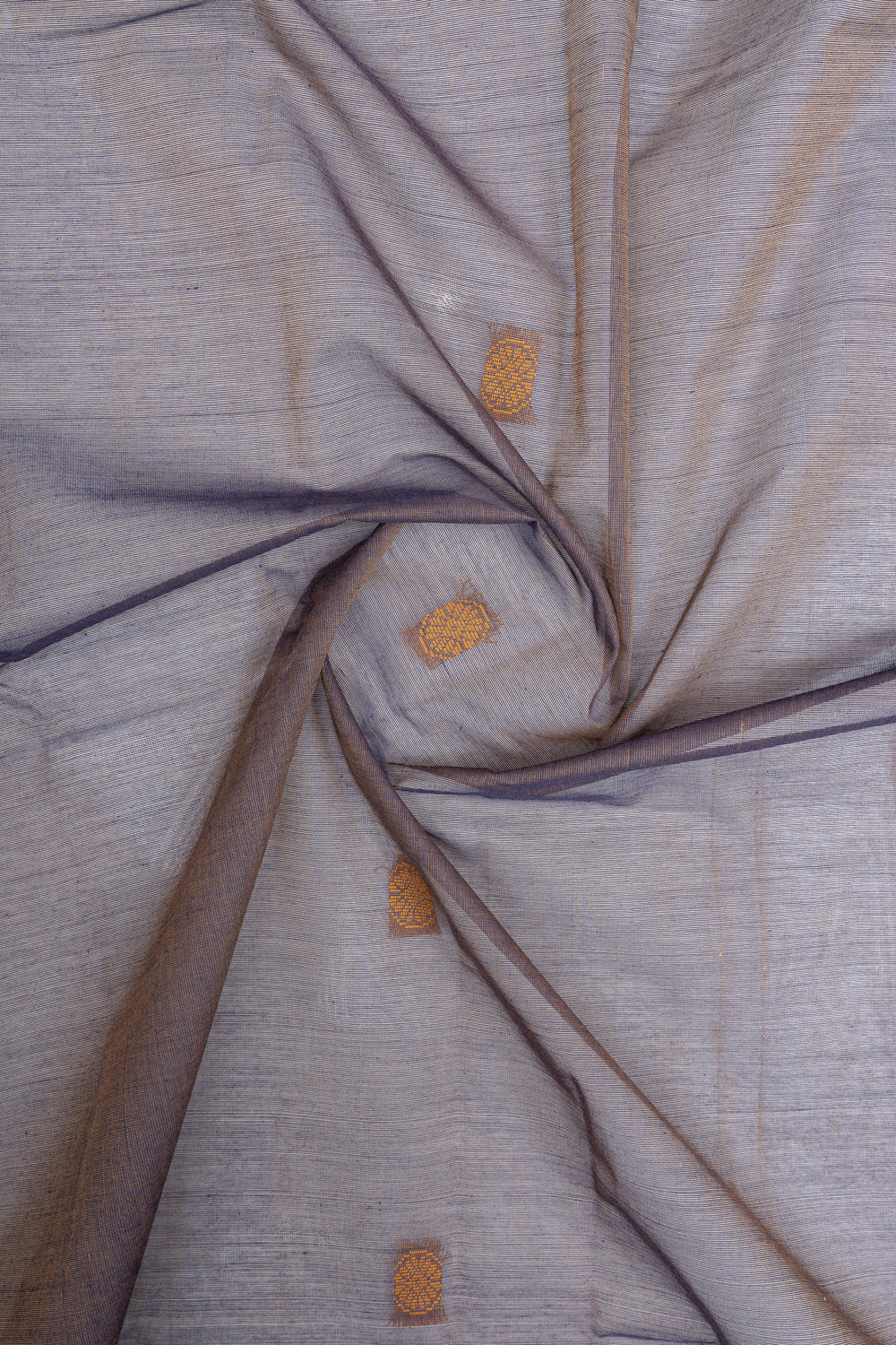 Grey traditional pure cotton saree