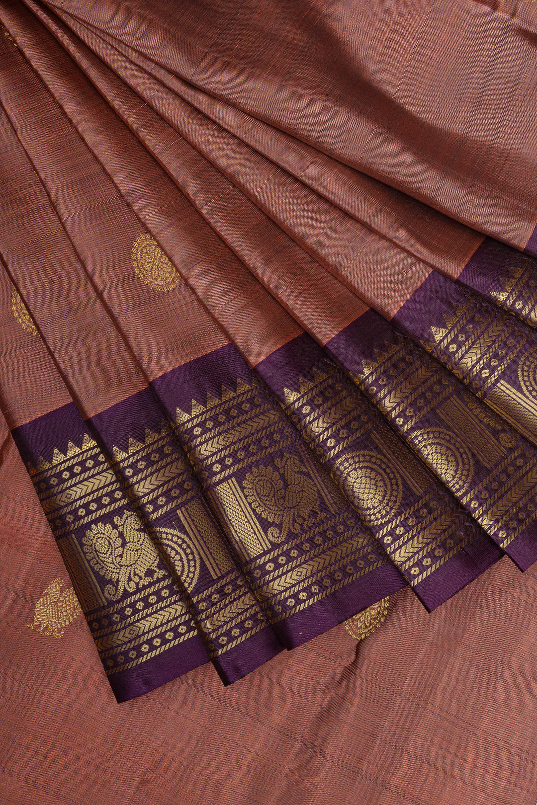 Mauve jamun traditional pure kanchipuram silk saree