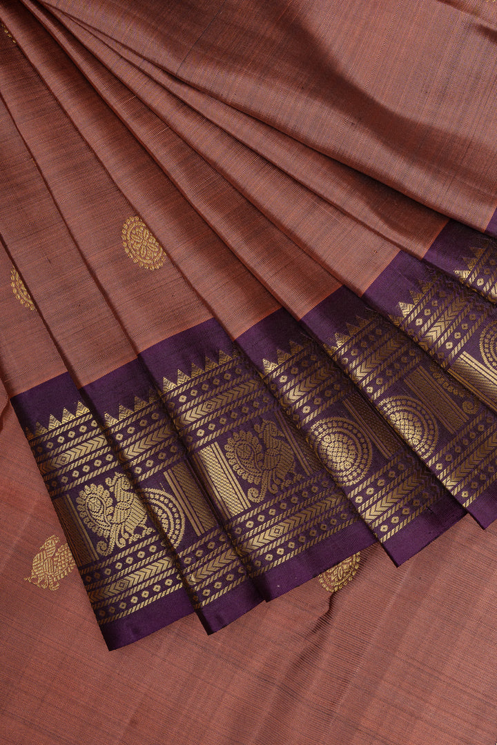 Mauve jamun traditional pure kanchipuram silk saree